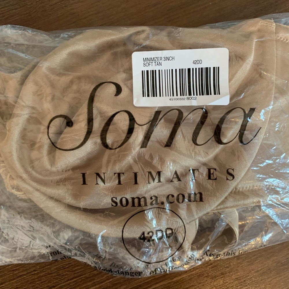 Soma 3 inch Minimizer Bra Soft Tan NWOT